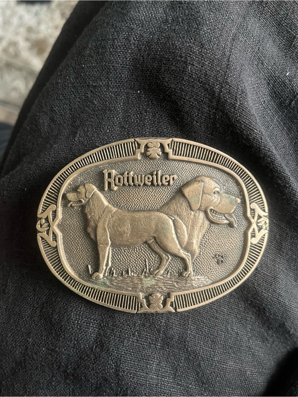 Vintage Rottweiler Oval belt buckle